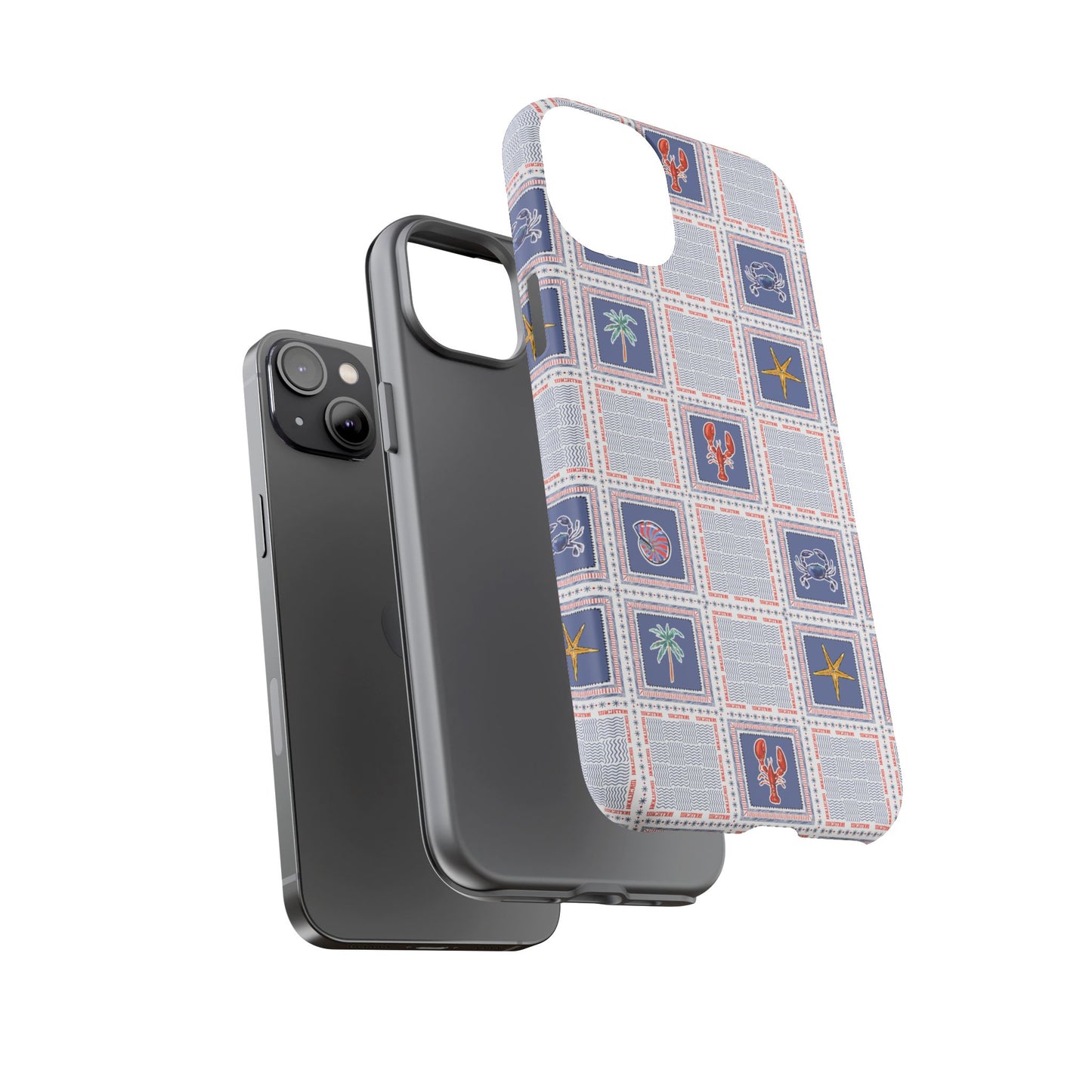 Lobsters Sailboats Seashells - Cell Phone Tough Case