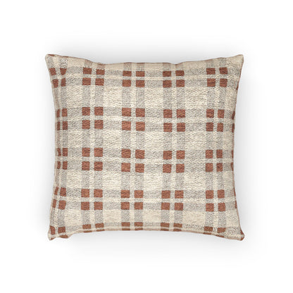 Red and White Plaid - Indoor Woven Pillow