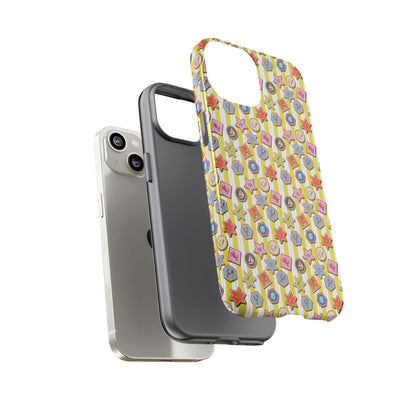 Yellow and White Striped Summer Themed Phone Case