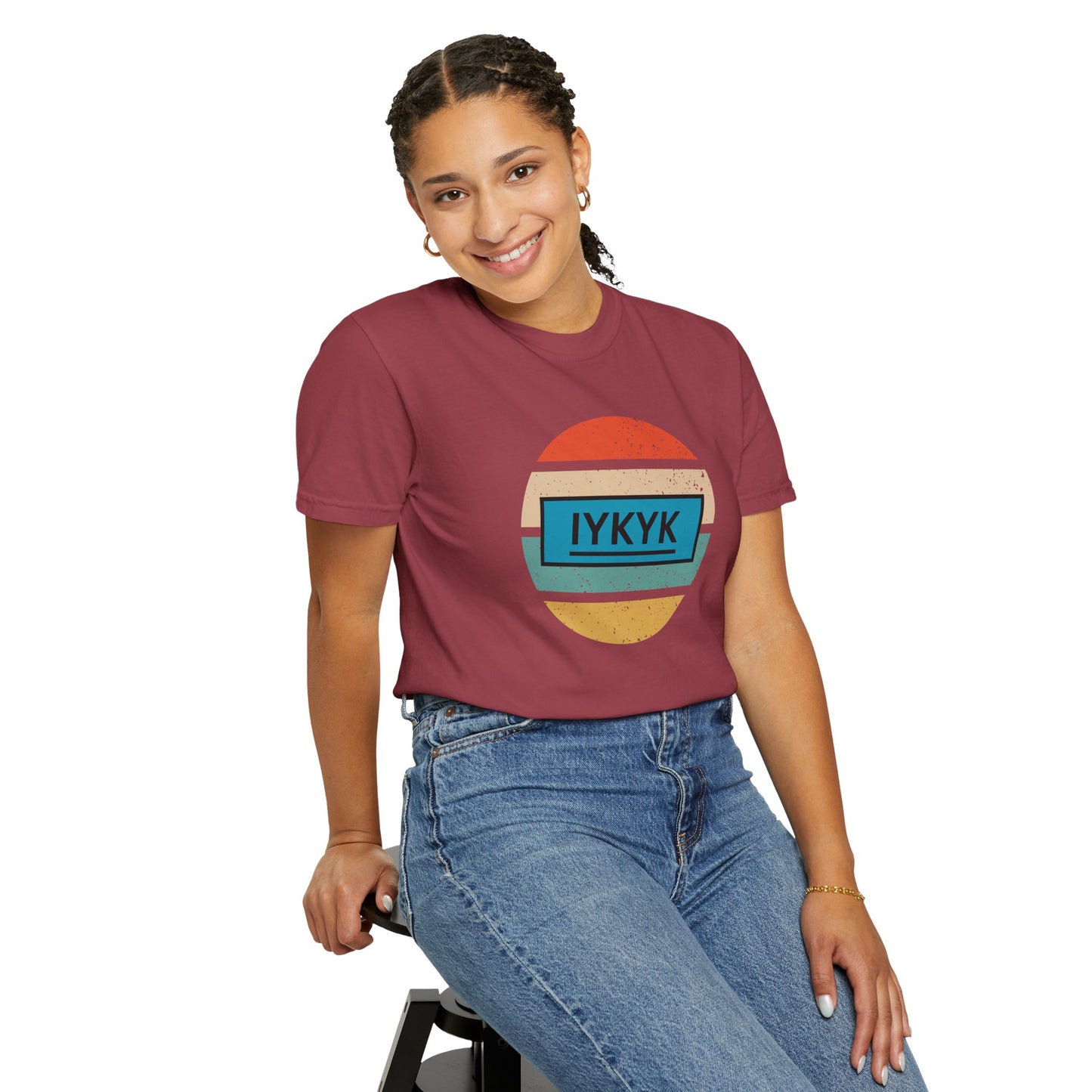 IYKYK Vintage Style Tee with Retro Rainbow