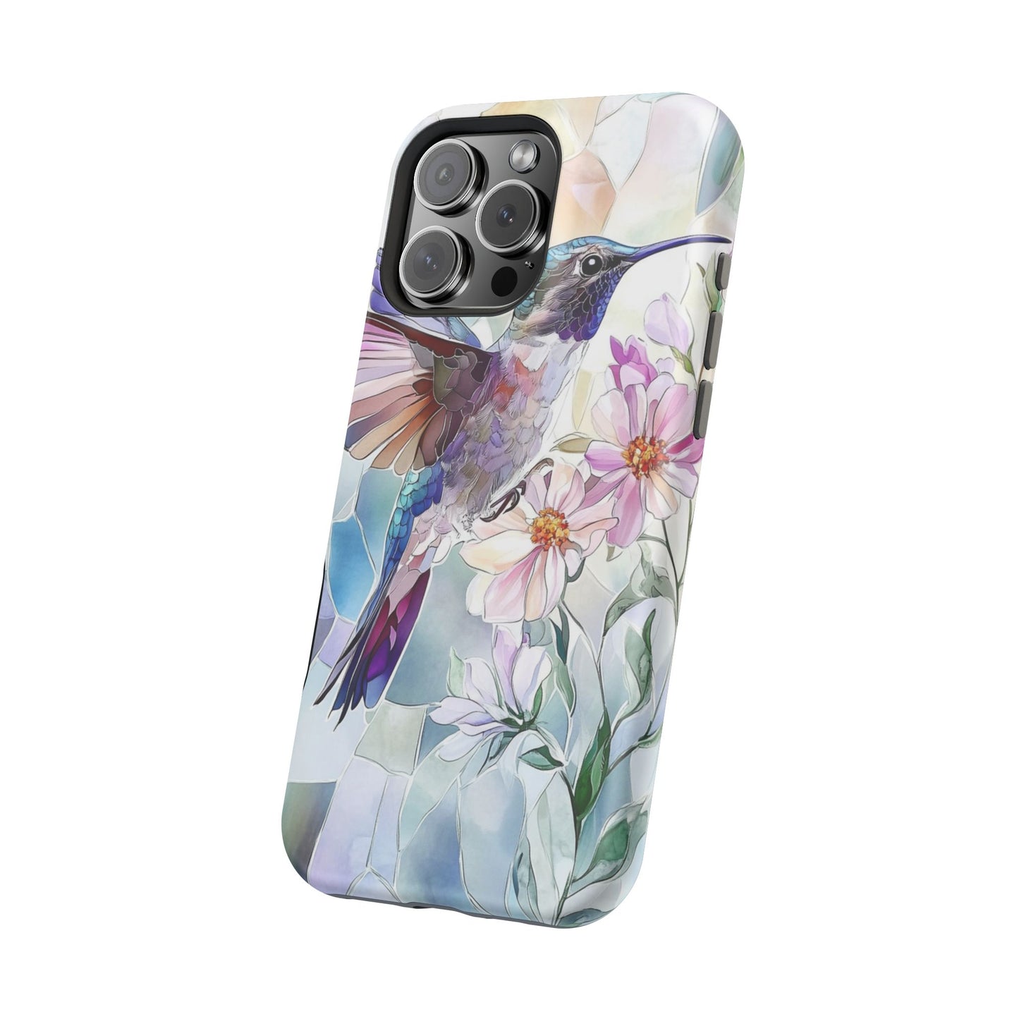 Stained Glass Hummingbird MagSafe iPhone Case
