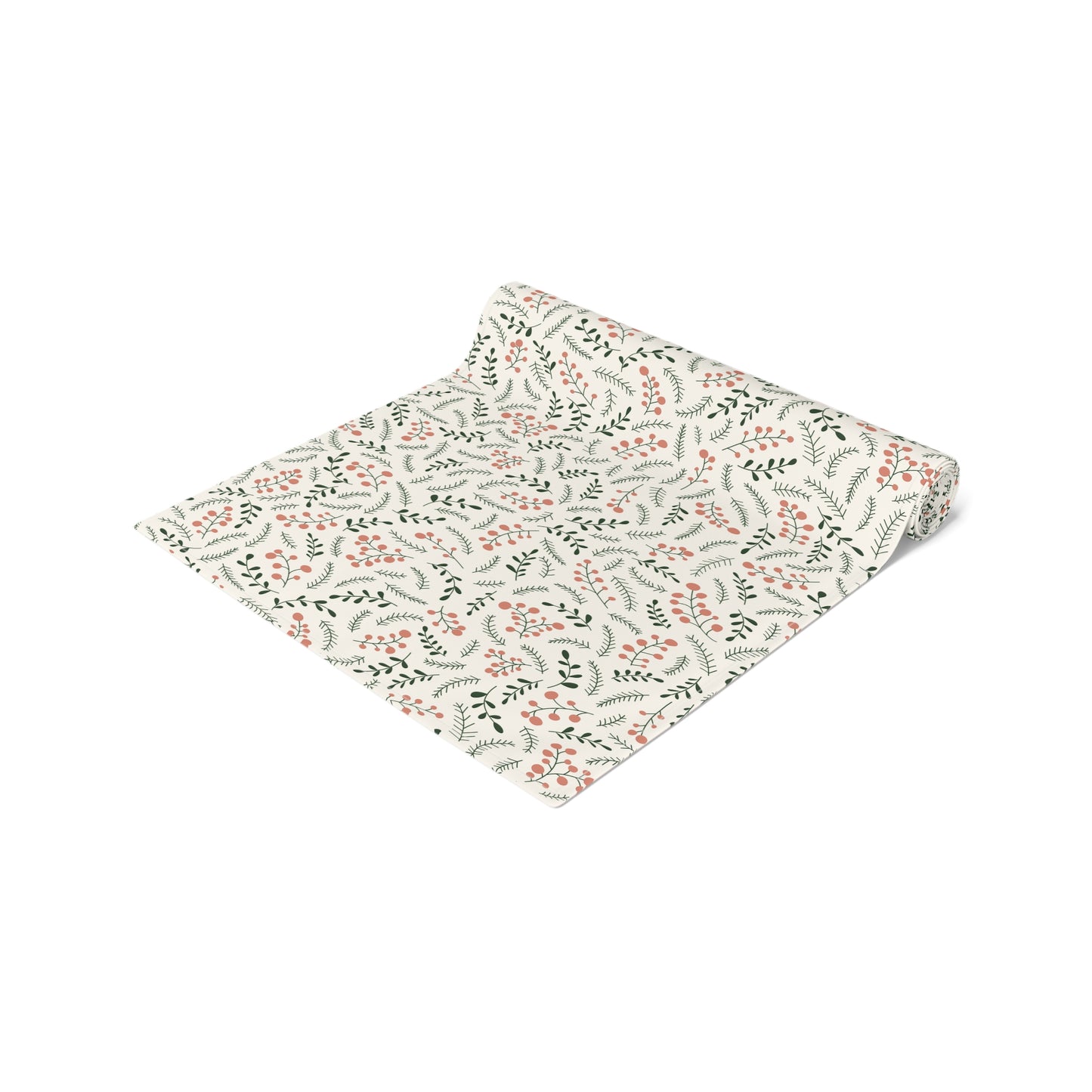 Christmas Table Runner Featuring Red & Green Holly