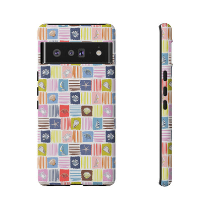 Colorful Seashells Sailboats and Starfish Summer Themed Phone Case