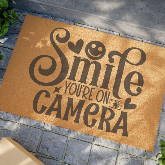 Smile You're on Camera - Welcome Mat