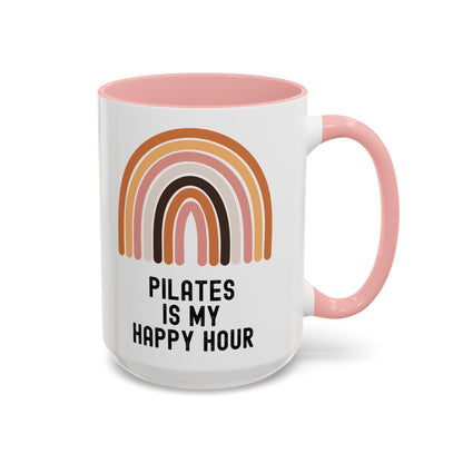 Pilates Is My Happy Hour Funny Coffee Mug Gift for Pilates Lover Women Workout Cup Mothers Day