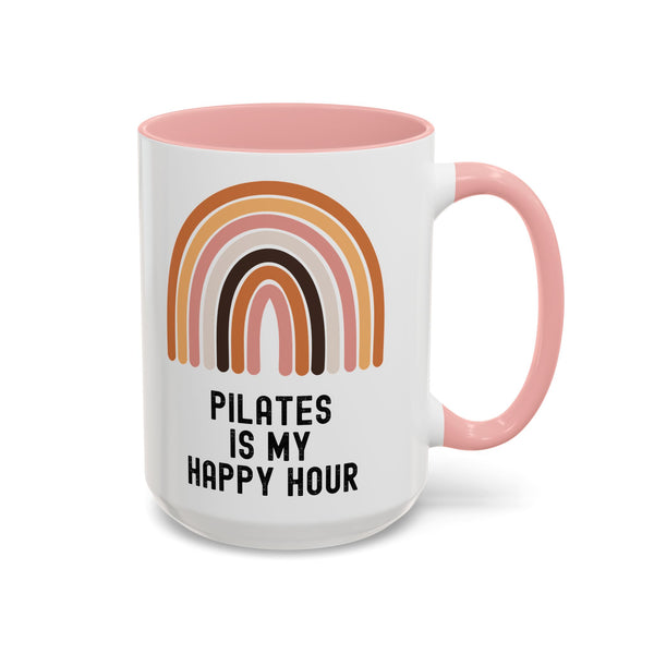 Pilates Is My Happy Hour Funny Coffee Mug Gift for Pilates Lover Women Workout Cup Mothers Day