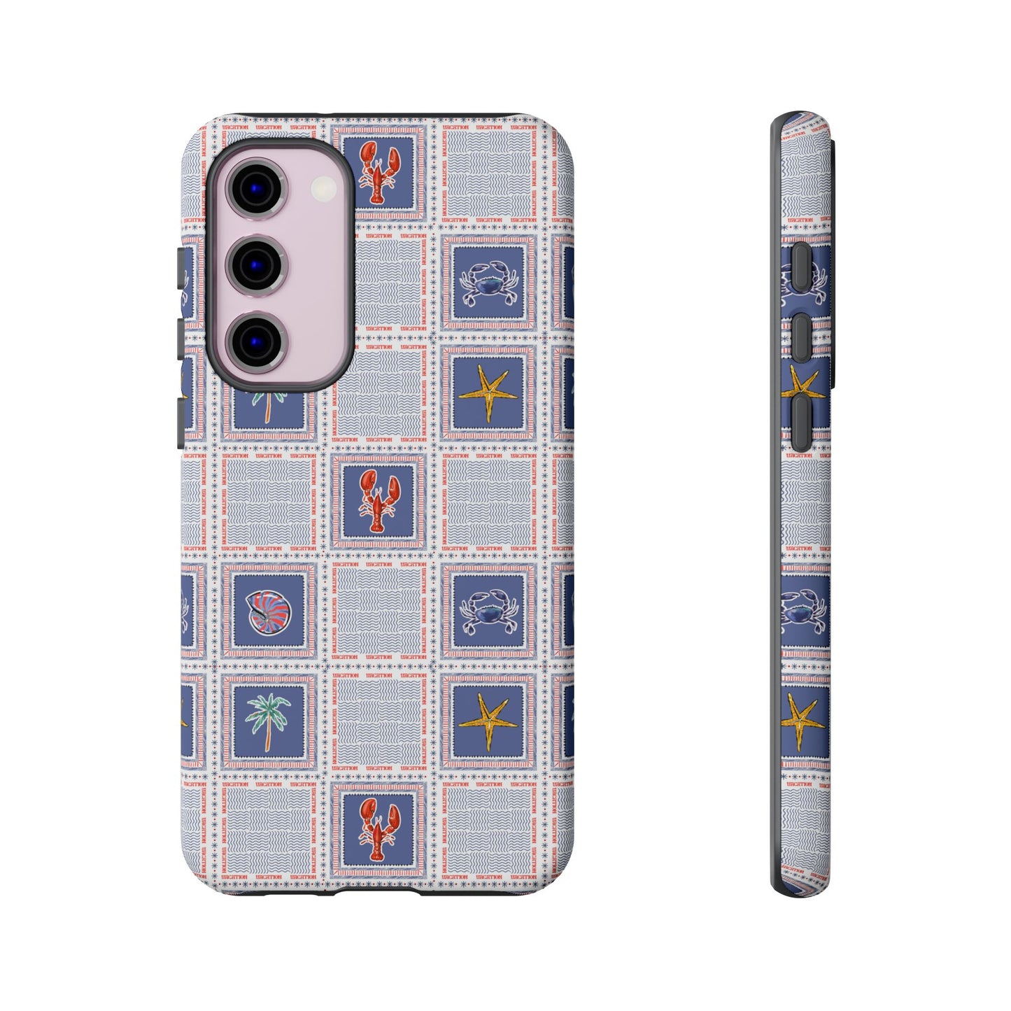 Lobsters Sailboats Seashells - Cell Phone Tough Case