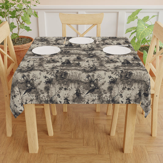 Gothic Toile De Jouy Square Tablecloth