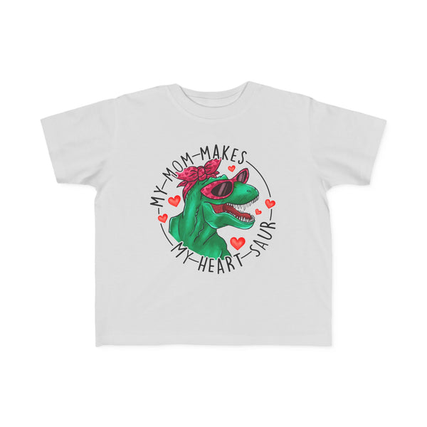 Toddler My Mom Makes My Heart Saur Dinosaur Valentine's Day TShirt