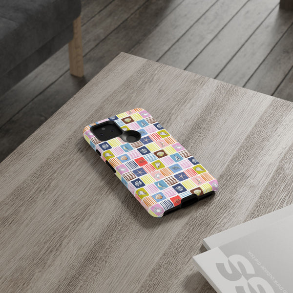 Colorful Seashells Sailboats and Starfish Summer Themed Phone Case