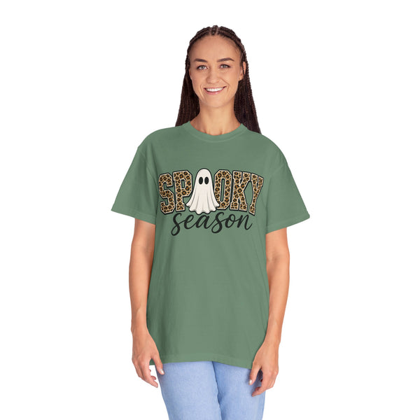 Spooky Season Leopard Print Ghost Halloween Graphic T-Shirt