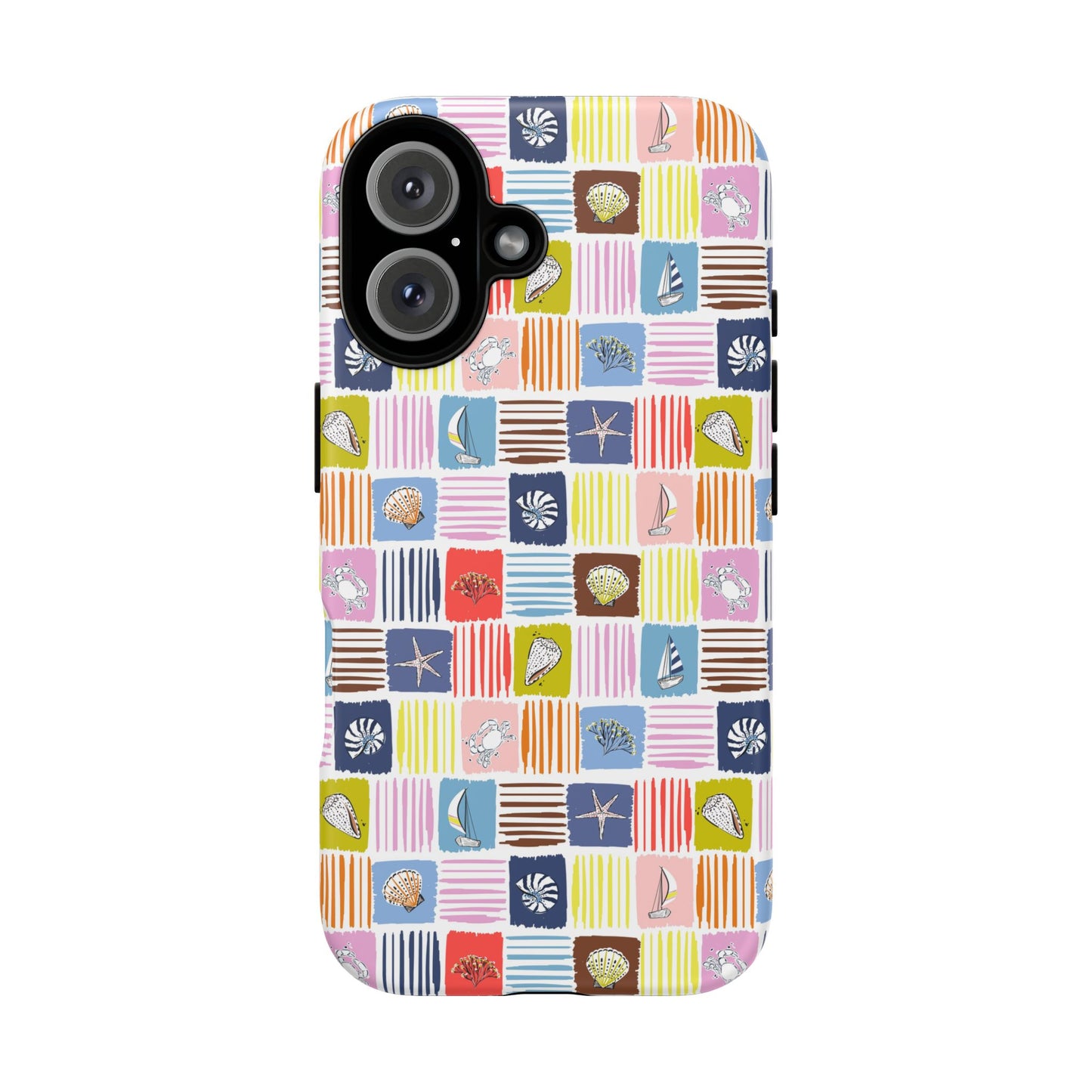 Colorful Seashells Sailboats and Starfish Summer Themed Phone Case