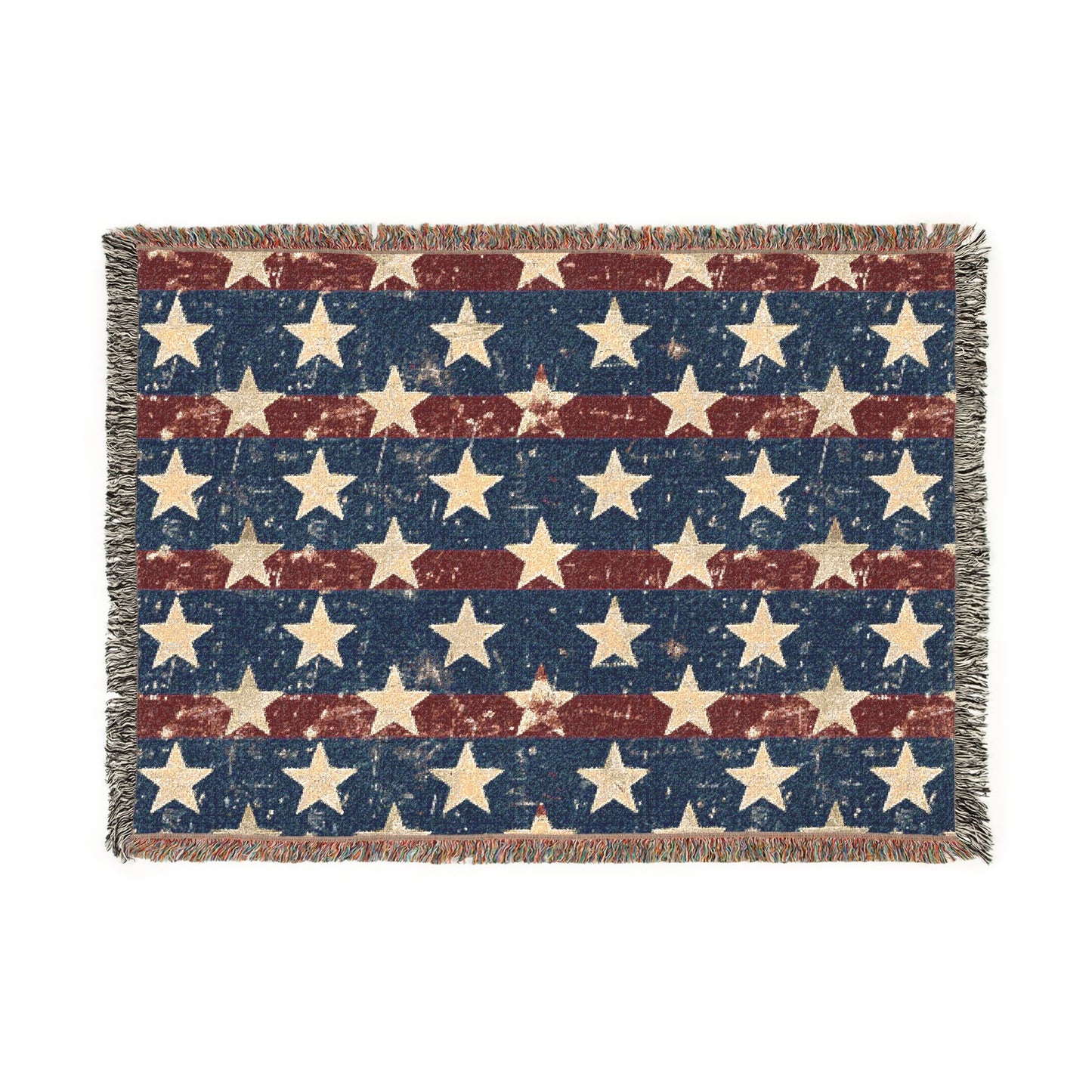 Patriotic Star Woven Blanket