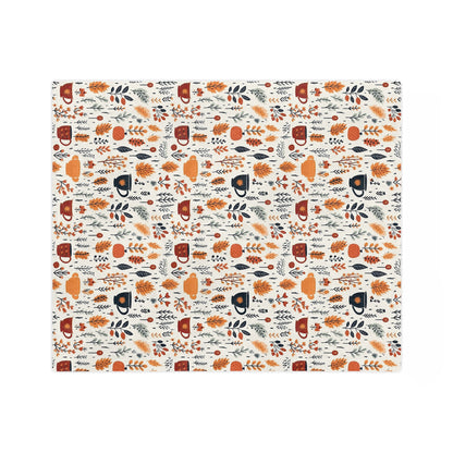 Cozy Floral Velveteen Blanket, Soft Throw for Fall Decor, Seasonal Gift, Home Warmth, Autumn Blanket for Snuggling