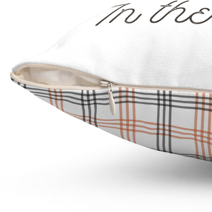 Cutest Pumpkin in the Patch - Indoor Throw Pillow – Double-Sided Fall Pillow with Plaid Bow Design