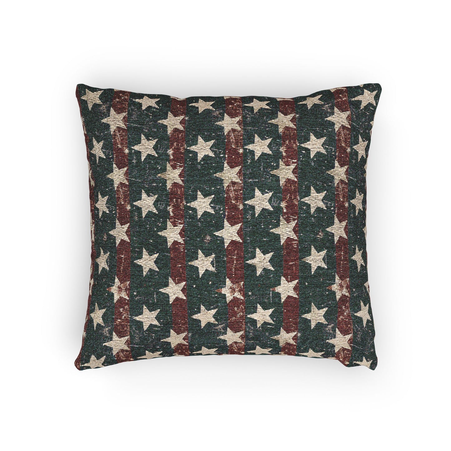Woven Patriotic Indoor Throw Pillow - Rustic Home Decor