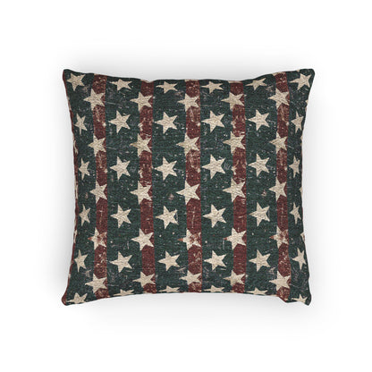 Woven Patriotic Indoor Throw Pillow - Rustic Home Decor