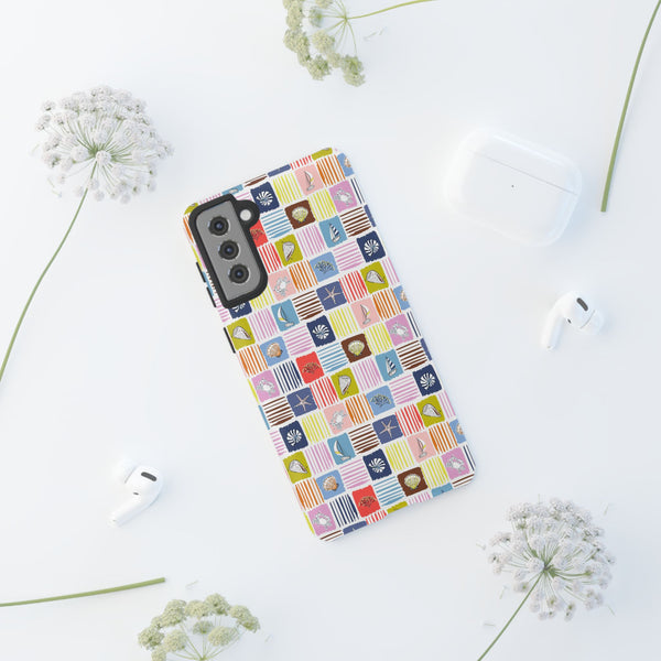 Colorful Seashells Sailboats and Starfish Summer Themed Phone Case