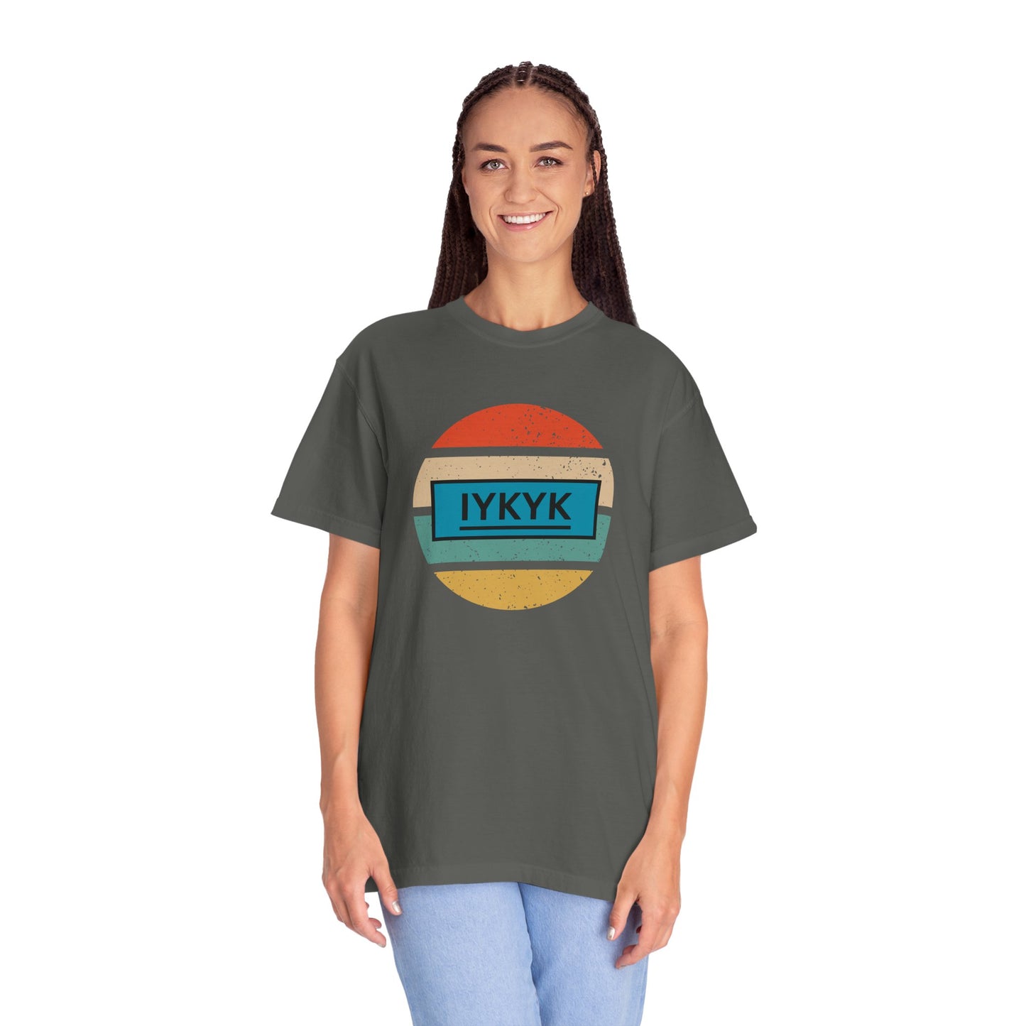 IYKYK Vintage Style Tee with Retro Rainbow