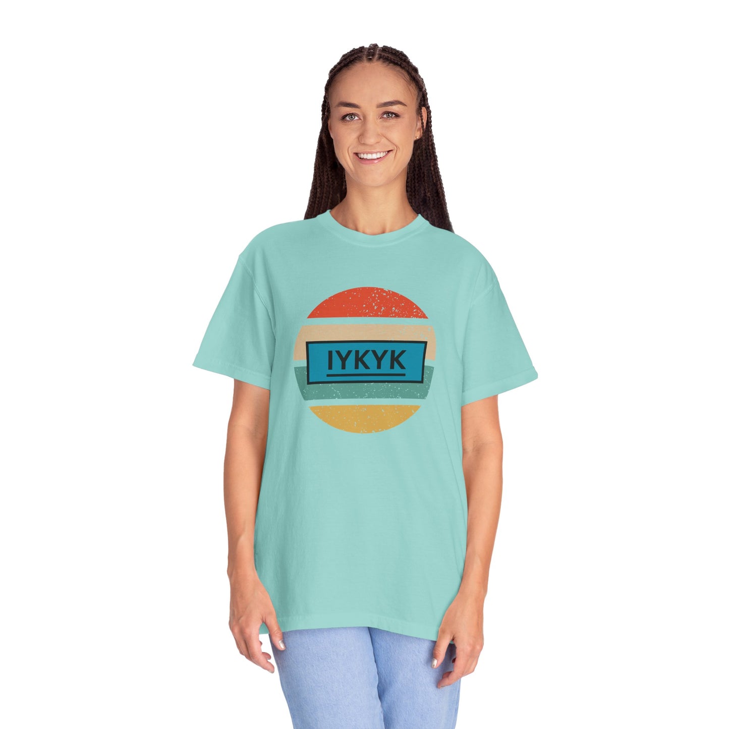 IYKYK Vintage Style Tee with Retro Rainbow