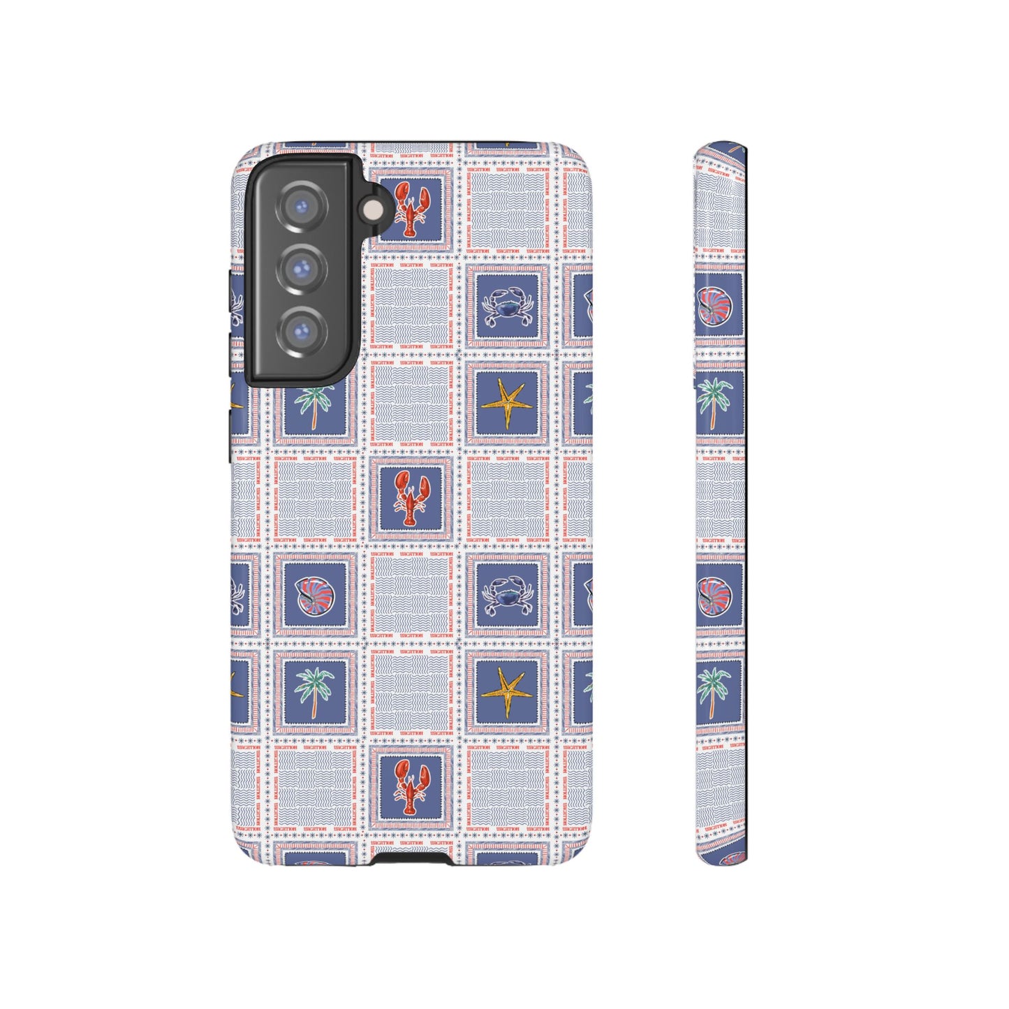 Lobsters Sailboats Seashells - Cell Phone Tough Case