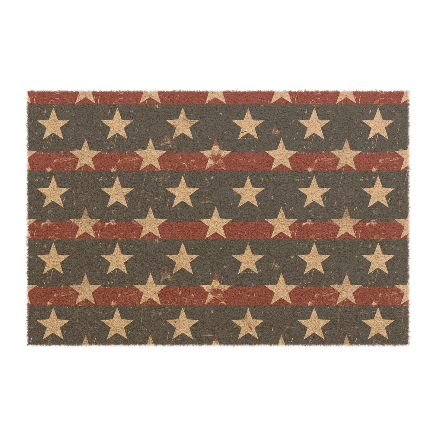Rustic American Flag Doormat