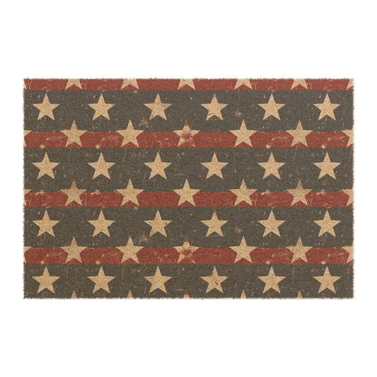 Rustic American Flag Doormat