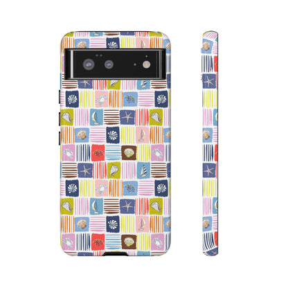 Colorful Seashells Sailboats and Starfish Summer Themed Phone Case