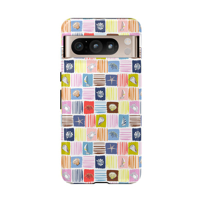 Colorful Seashells Sailboats and Starfish Summer Themed Phone Case