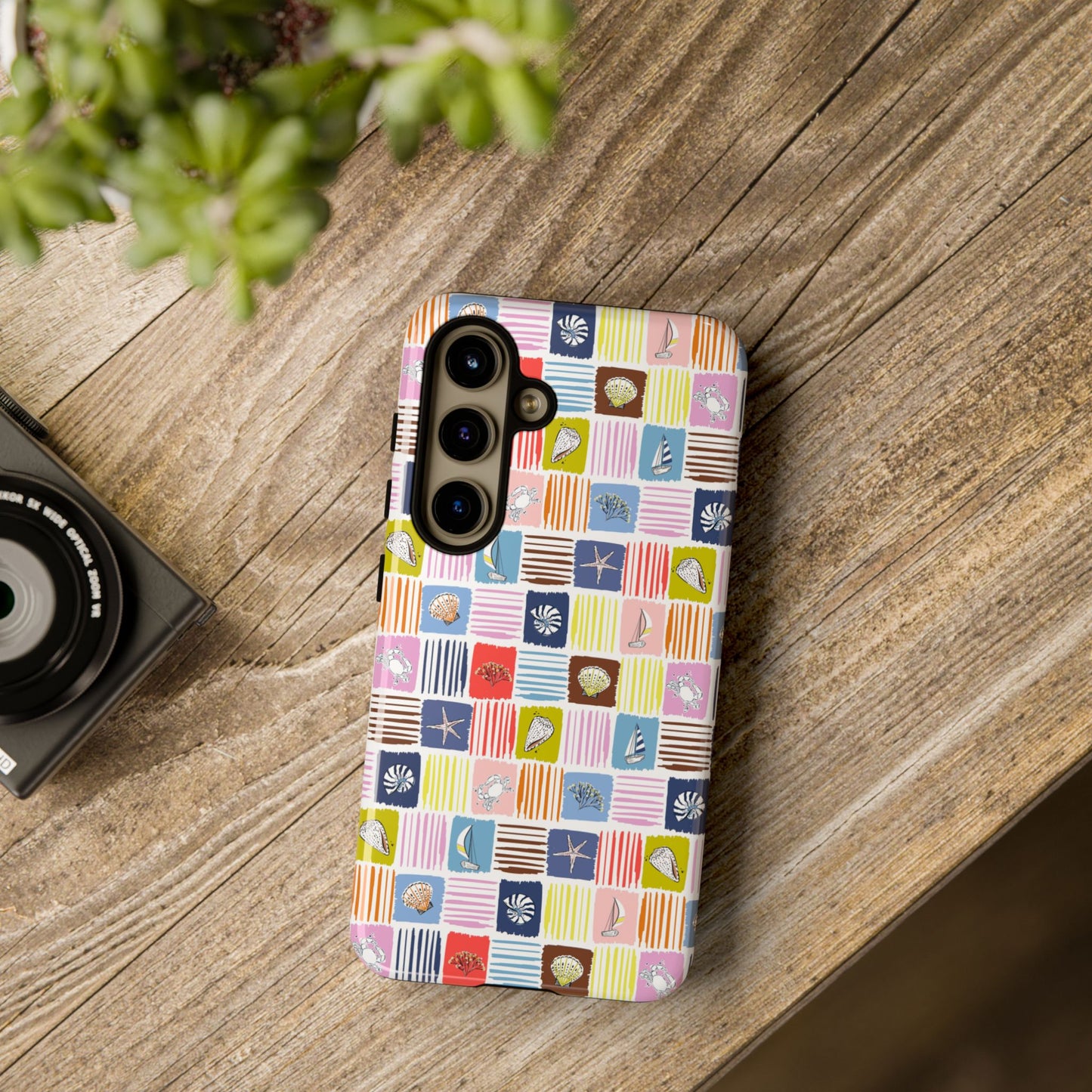 Colorful Seashells Sailboats and Starfish Summer Themed Phone Case