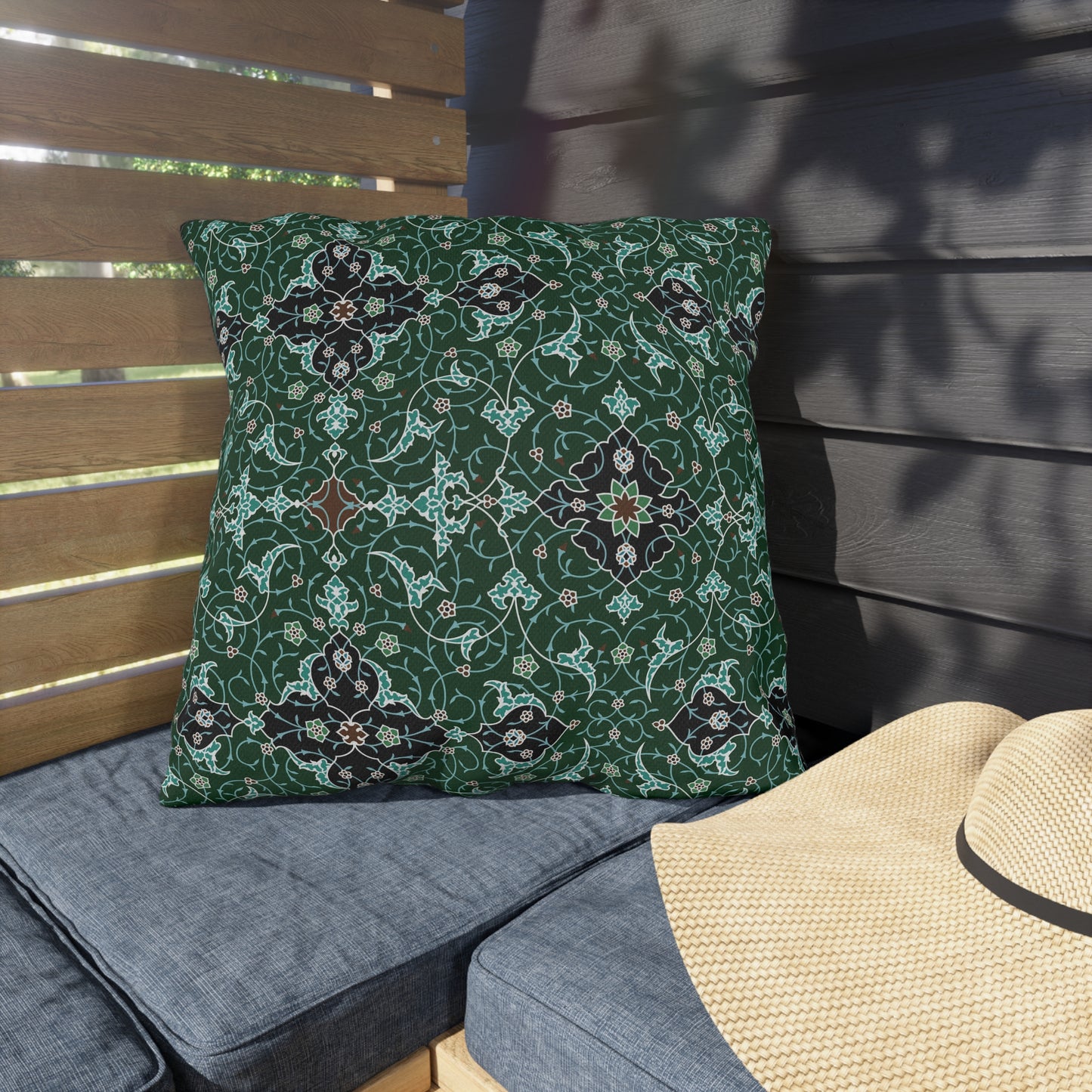 Elegant Green and Blue - Outdoor Pillow