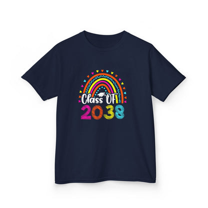 Rainbow Graduation Kids Tee | Class of 2038 Shirt | Cute Kids Apparel | Graduation Gift | Back to School T-Shirt | Rainbow Tee