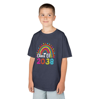 Rainbow Graduation Kids Tee | Class of 2038 Shirt | Cute Kids Apparel | Graduation Gift | Back to School T-Shirt | Rainbow Tee