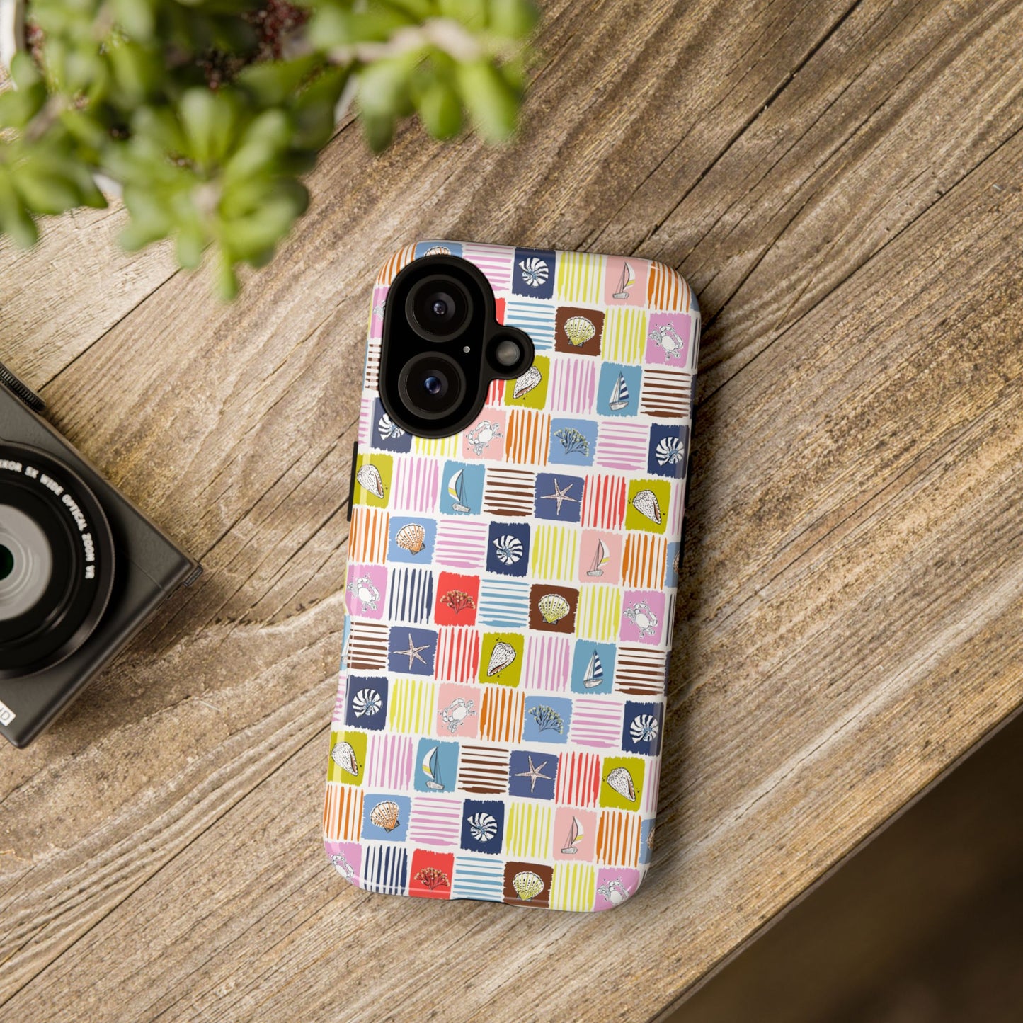 Colorful Seashells Sailboats and Starfish Summer Themed Phone Case