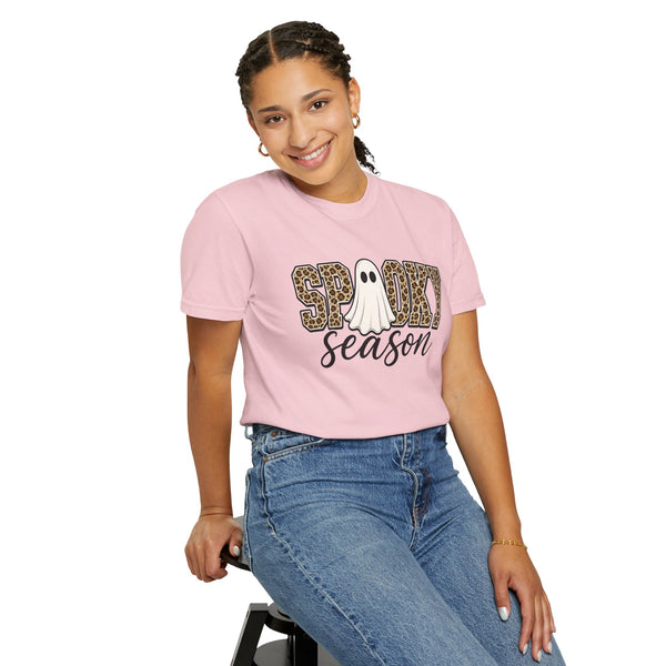 Spooky Season Leopard Print Ghost Halloween Graphic T-Shirt