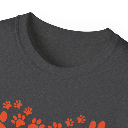 Heart Paw Print Unisex Ultra Cotton Tee - Perfect for Pet Lovers