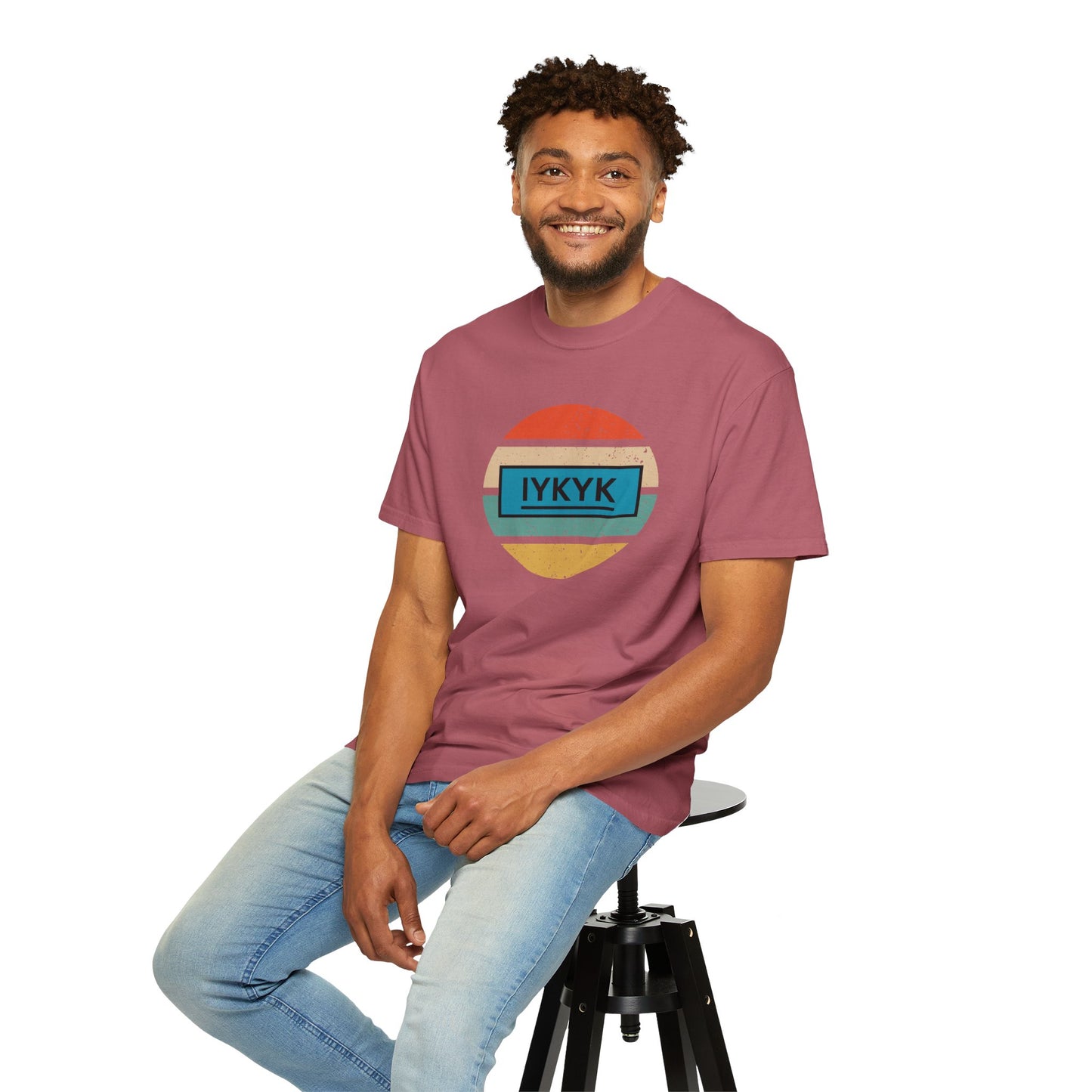 IYKYK Vintage Style Tee with Retro Rainbow