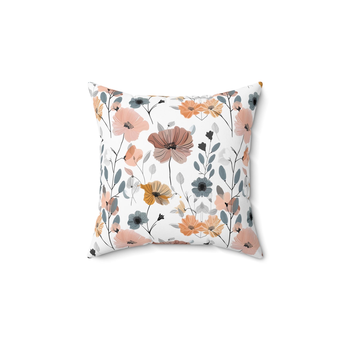 Blush and Mustard Floral - Indoor Throw Pillow