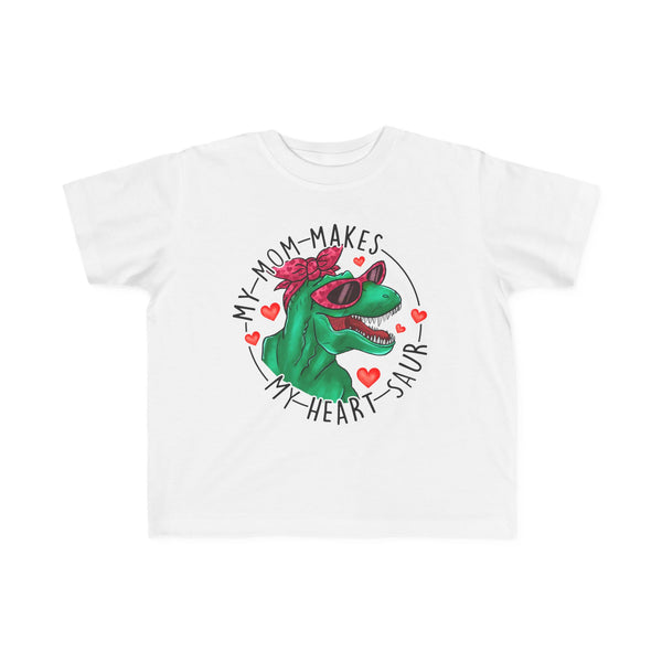 Toddler My Mom Makes My Heart Saur Dinosaur Valentine's Day TShirt