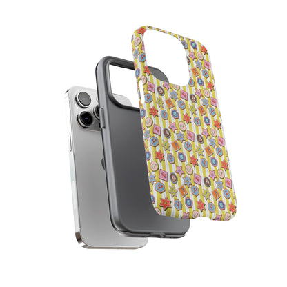 Yellow and White Striped Summer Themed Phone Case