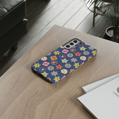 Lobsters Sailboats and Seashells on Navy Blue Phone Case