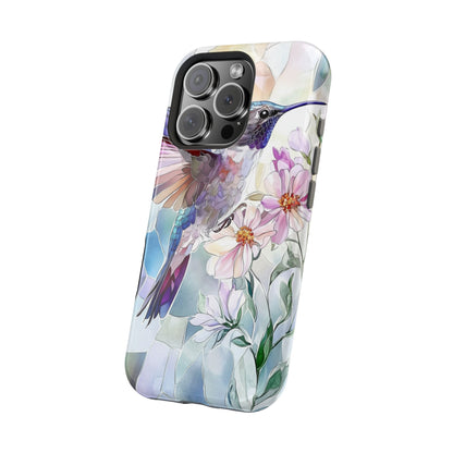 Stained Glass Hummingbird MagSafe iPhone Case