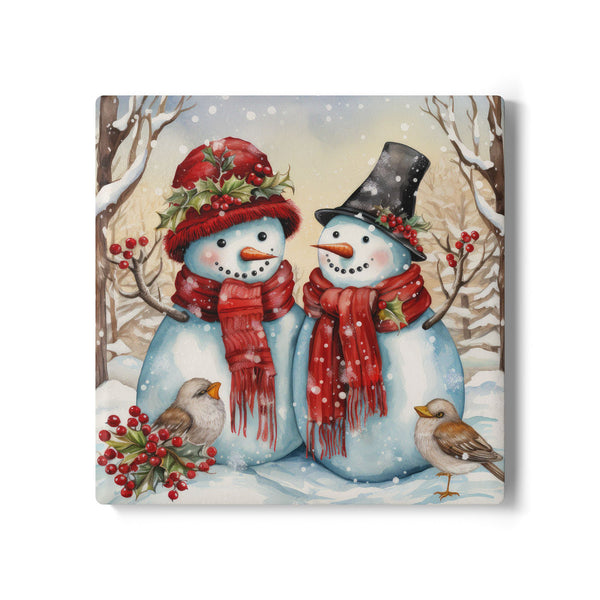 Winter Wonderland Snowman Ceramic Coaster Set, Holiday Decor, Christmas Gift, Home Bar Accessories, Festive Tableware