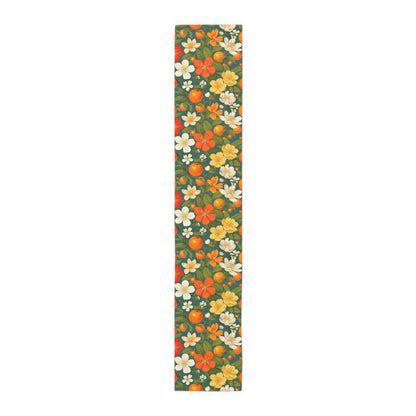 Orange Blossom Floral Table Runner
