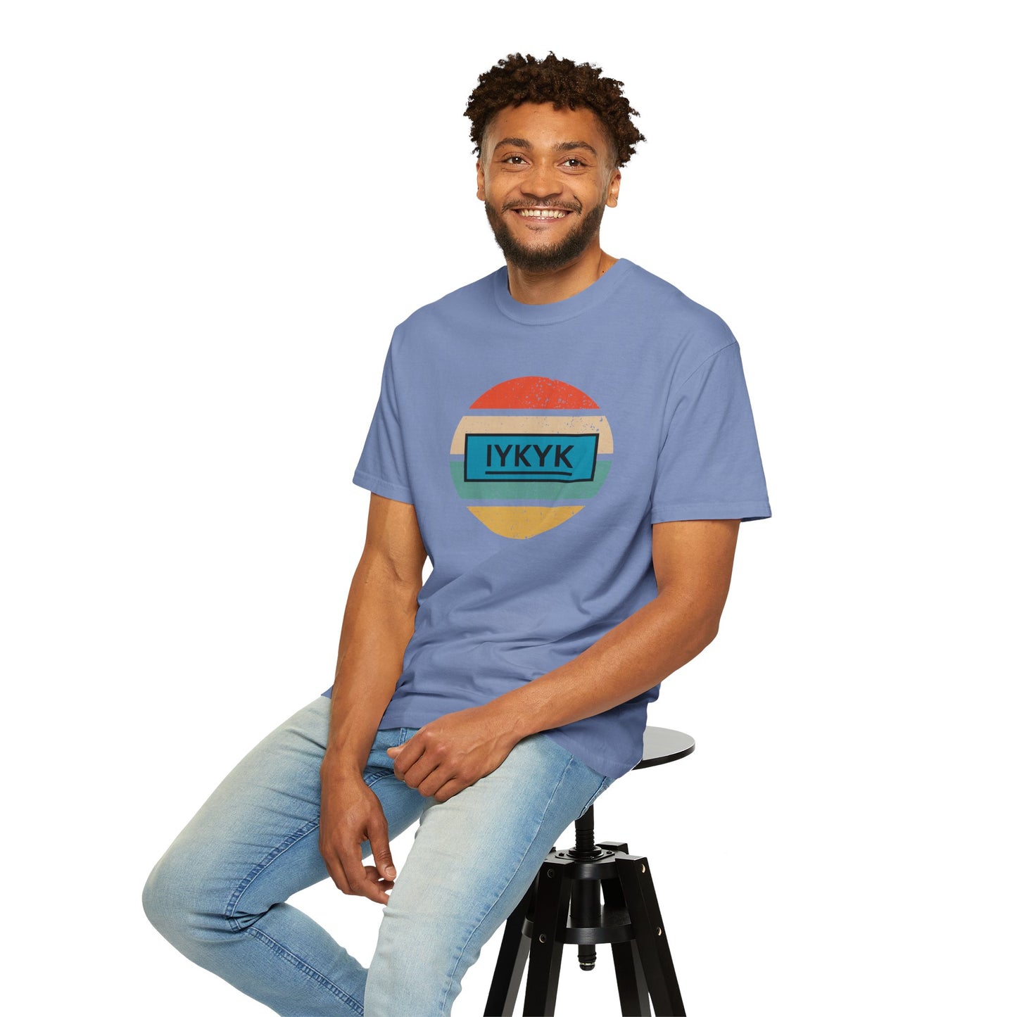 IYKYK Vintage Style Tee with Retro Rainbow