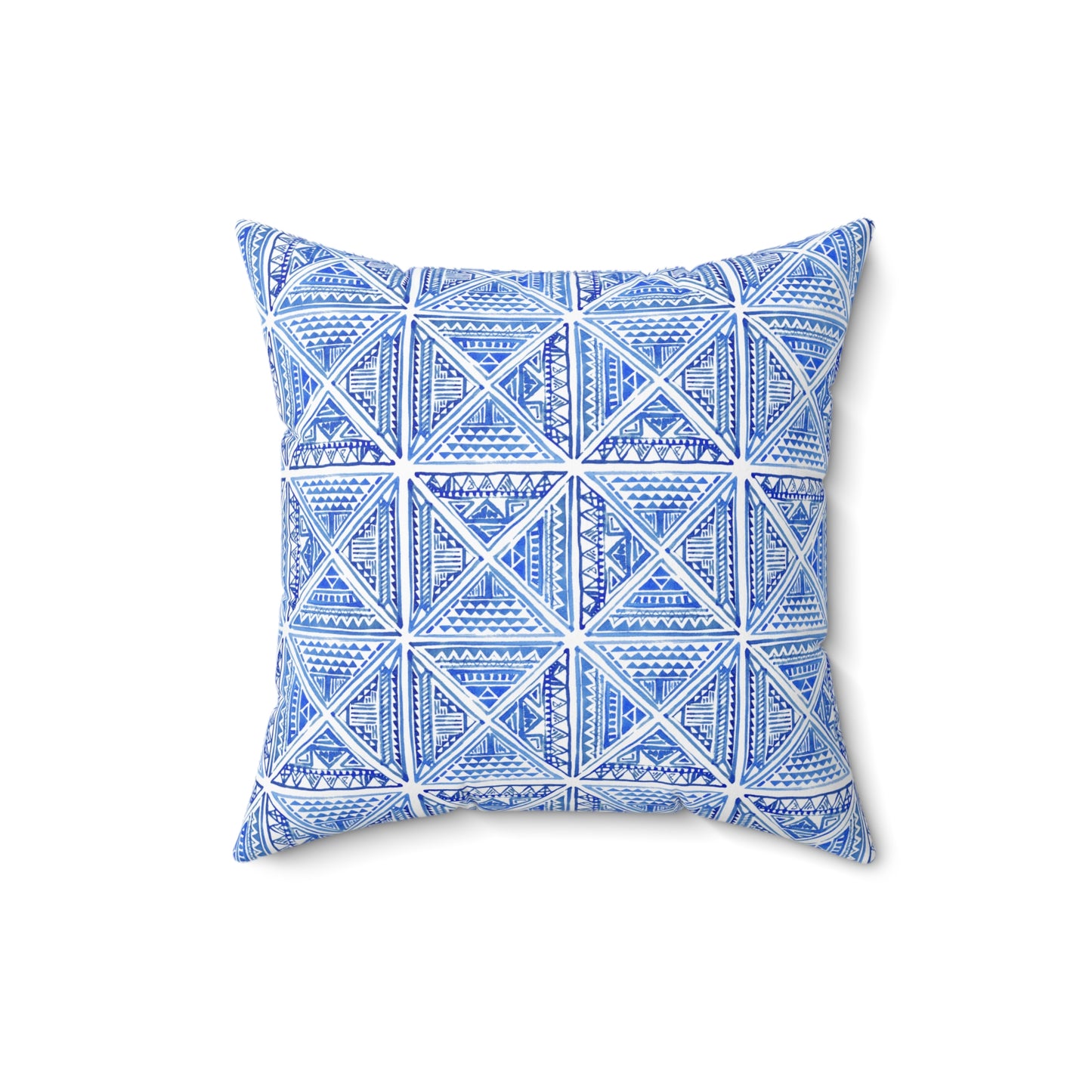 Blue Mediterranean Tile - Indoor Throw Pillow