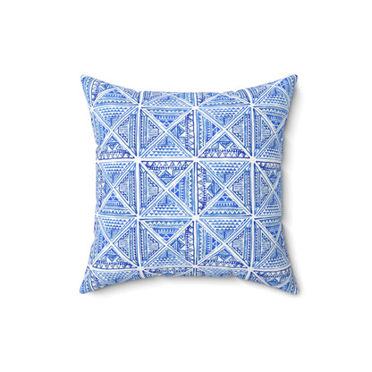 Blue Mediterranean Tile - Indoor Throw Pillow