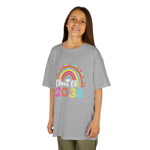 Rainbow Graduation Kids Tee | Class of 2038 Shirt | Cute Kids Apparel | Graduation Gift | Back to School T-Shirt | Rainbow Tee