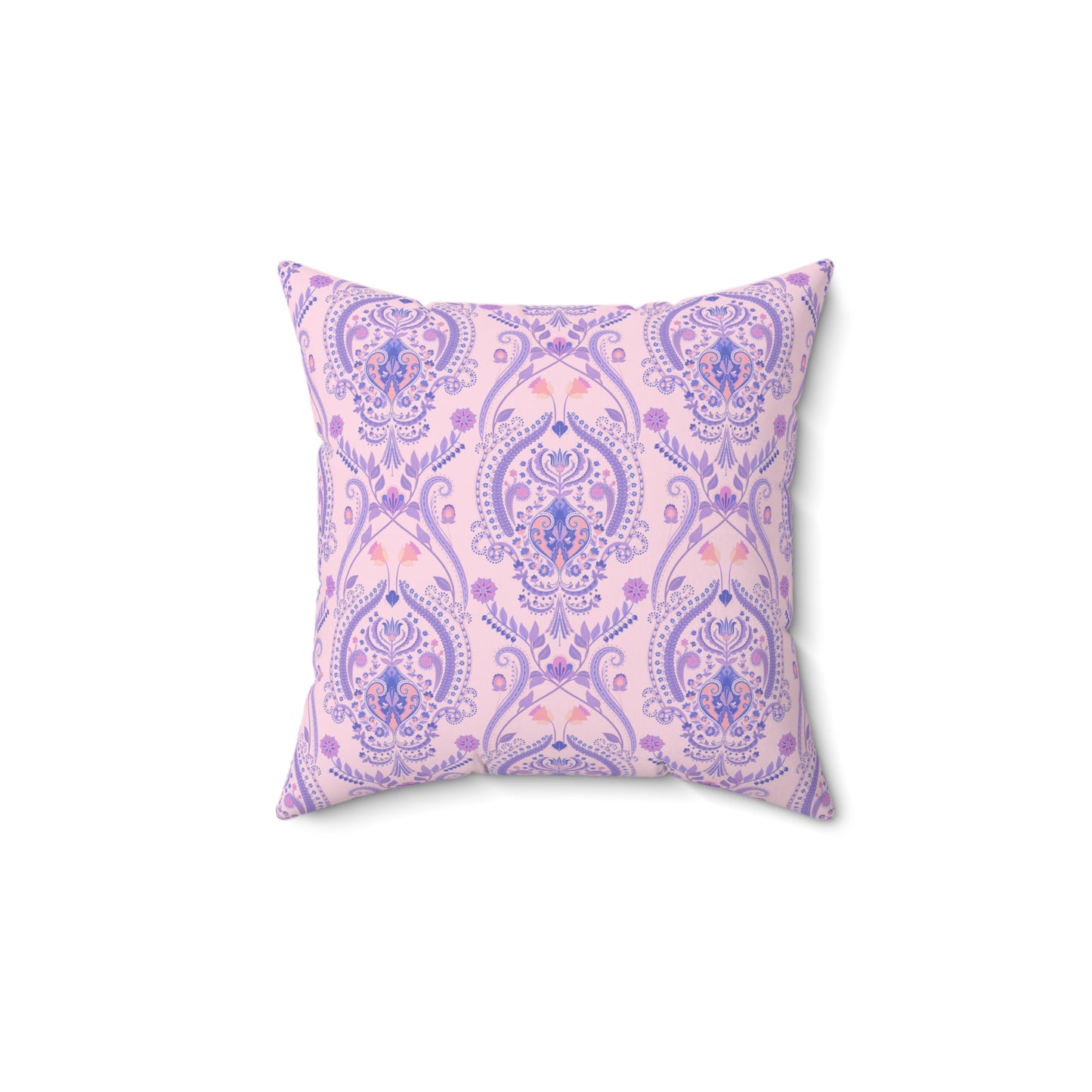 Elegant Pink & Purple Damask - Indoor Throw Pillow