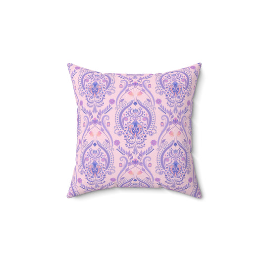 Elegant Pink & Purple Damask - Indoor Throw Pillow